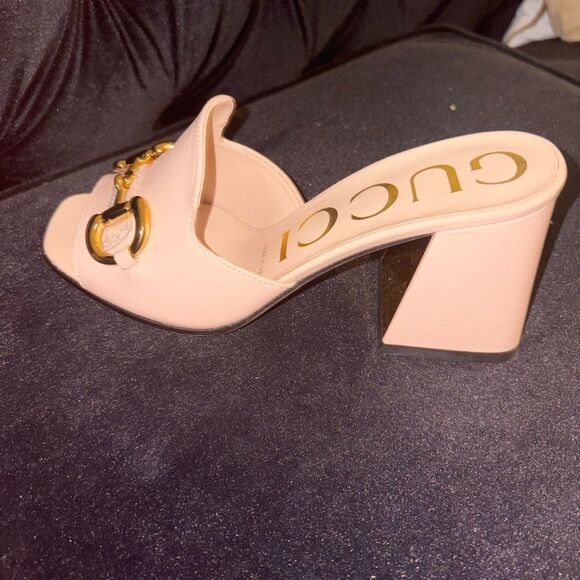 Brand new with box Gucci Pink and Gold Mules with Iconic Horsebit size 10.5 - Picture 7 of 7